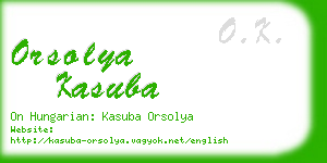 orsolya kasuba business card